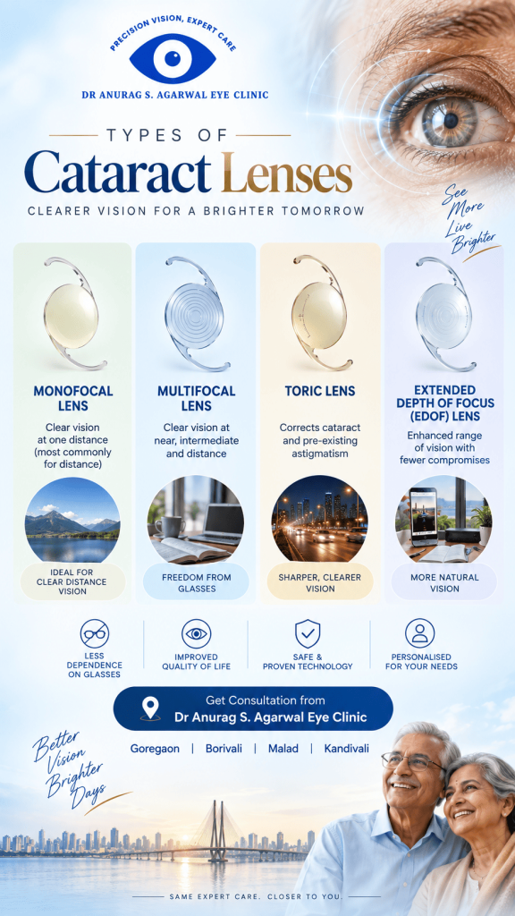 Types of Cataract lens in Mumbai